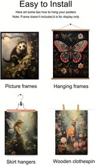 Dark Cottagecore Dark Academia Forest Mushroom Wall Art Prints Unframed