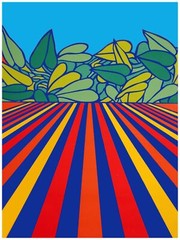 1932 Color stripe surface, green & yellow leaves quality Poster.Decorative Art.