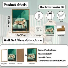 Vintage Cheetah Wall Art Funny Sleepy Leopard Sofa Wall Decor Picture Trendy …