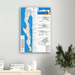 Baja California Mexico Travel Map Poster Historic Vintage 1970s Peninsula Road