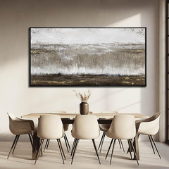 Neutral Wood Abstract Canvas Art – Large 29″x58″ Wall Decor for Home