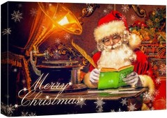 32″x48″ – Canvas Print Wall Art – Merry Christmas Santa Claus Home Decor