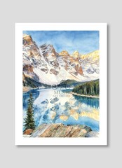 Set of 6 | Banff US National Parks Landscape Watercolor Art – Digital Download