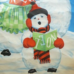 Phillip Sales Snowman Carolers Large Door Poster Lithograph 36×72 inch Vintage