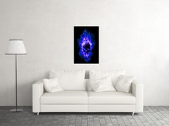 Blue Skull Blacklight Fantasy Artwork Colorful Wall Art Home Deco – POSTER 20×30