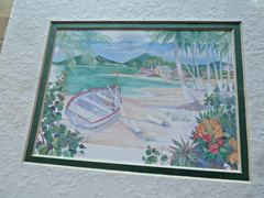Boat on Island Matted Print Sealed NEW 8 x 10