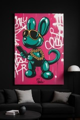 Hip Hop Balloon Dog Graffiti Poster: Modern Pop Art Print (US SELLER) 24″x36″