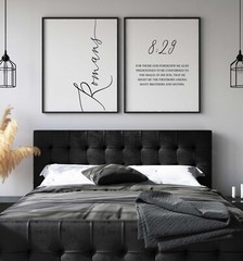 Romans 8:29, Bible Verse Quote, Set of 2 Poster Prints, Home Wall Art Décor