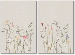 Wall26 Wildflower Botanical Wall Art Set Floral Minimalist Canvas Prints