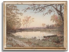 Vintage Wall Art, Farmhouse Wall Decor Fall Pond Wall Painting Canvas Prints …