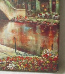 2 Paris Wall Art Prints Canvas on Wood Frame Parisian Scenes by Ruane Manning