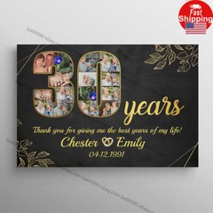 Personalized 30 Years Together Anniversary Custom Photo 30th Year Wedding A…