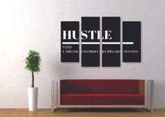 Hustle Canvas Print Set – Ready To Hang Motivational Quote Wall Art Home Decor