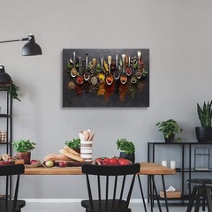 Kitchen Art for Spices Pictures Wall Spoon Spice Decor Herbs and Spices in Sp…