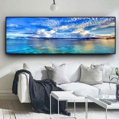 Natural Sunset Could Lake Canvas Painting Wall Art Landscape Poster Wall Picture