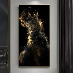 Abstract Gold and Black Canvas Painting Wall Art Picture Luxury Nordic Art Decor