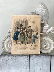 Historical REFERENCE 1886 French Fashion antique French Illustration toned draw
