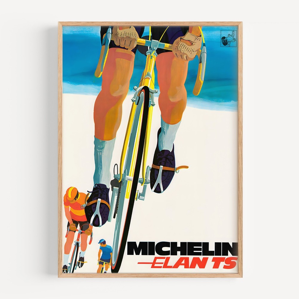 Michelin Elan TS Bicycle 1970 Retro Vintage Poster Print