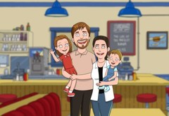Couple Family Portrait, War Portrait Art, Anniversary Gifts, Turn Me Into Carton