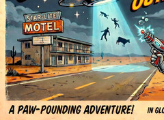 Retro Movie Poster, Classic 1950s Cinema Print, Galactic Dogs, 8″ x 10.5″