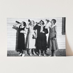 Flapper Girls Drinking Vintage 1900s 1920 Ladies Bar Decor Wall Art Poster Print
