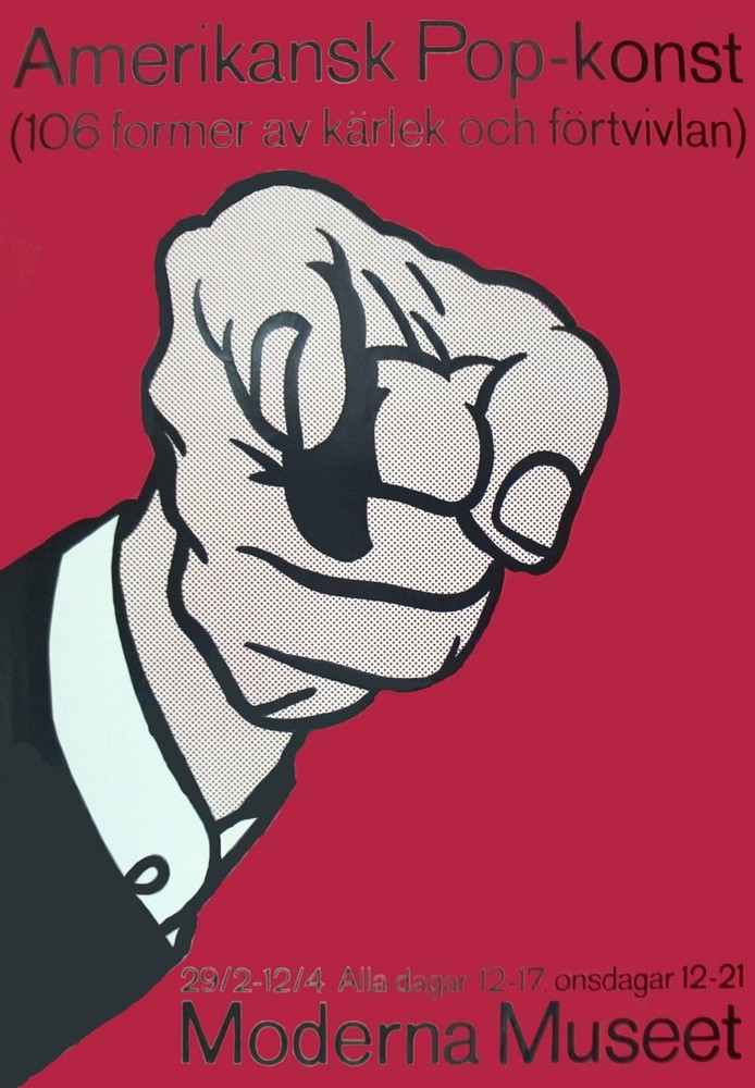 ROY LICHTENSTEIN Amerikansk Pop-Konst 39.25″ x 27.5″ Serigraph 1964 Pop Art Pink