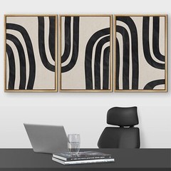 Geometric Wall Art Decor Minimalist Abstract Modern Framed Canvas Print Set of 3