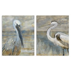 Stupell Industries Sea Birds Abstract Beach 2pc Set Canvas Wall Art, R2 2923A