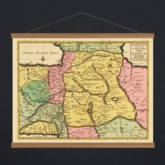 Ancient Old Early 1700 Map Of Armenia; 100% Cotton Canvas Magnetic Wooden Hanger