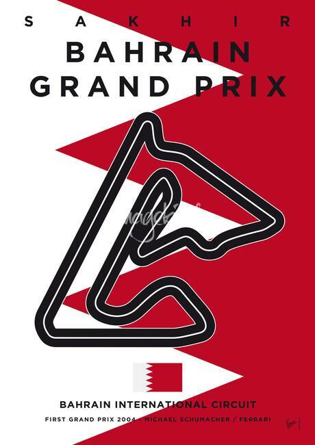 BAHRAIN F1 Race Track by Chungkong, Imagekind Motorsport Wall Art Poster Print