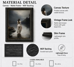 TravelReady Dark Brown Framed Canvas Wall Art Dark Academia Decor Victorian G…