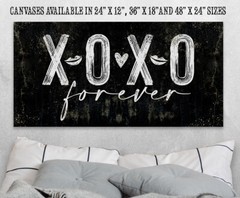 XOXO Hugs and Kisses – Large Canvas (Not Printed on Metal) Stretched on a Wood