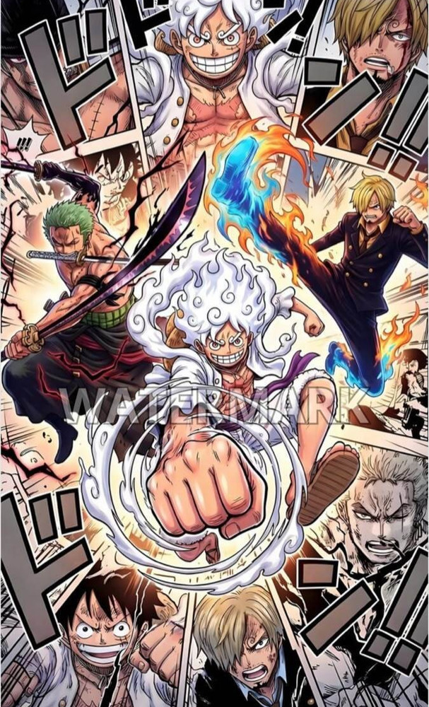 One Piece luffy gear5 Poster print 8.5″x14″ glossy photo paper inches home decor