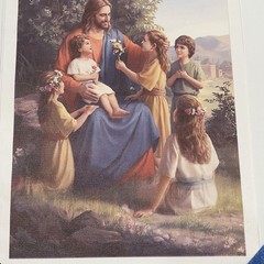 Jesus Loves The Little Children ✅ Christian Canvas Wall Art Poster Print 8×10”