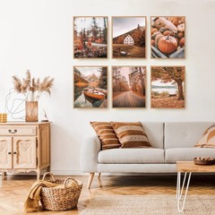 Roslynity Fall Nature Wall Art Prints Set of 6 8″x10″ UNFRAMED, Autumn