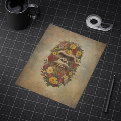 Vintage SASQUATCH FLOWERS Wall Art, Bigfoot Floral Poster, Yeti Botanical Decor