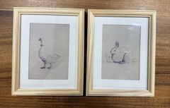 Hearth and Hand Magnolia Bunny Duck Framed Wall Art Set of 2 Nursery Target