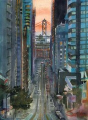 San Francisco : Signed LE Art Print : Sandra Watercolors™ California