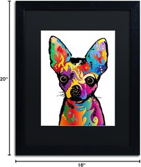 Chihuahua Dog White by Michael Tompsett, Matte, Black Frame 16×20-Inch, 11×14