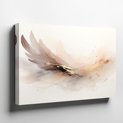 Abstract Feather Canvas Wall Art in Soft Earth Tones Modern Home Decor Print