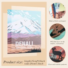 16Pcs Vintage National Park Posters 12×16 Inch National Park Art Prints Wall Art