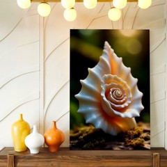Canvas Spiral Seashell Coastal Nature Beach Photo Living Room Modern Style Print