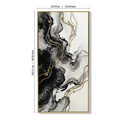 Large Framed Black and White Abstract Wall Art, Set of 2 – Minimalist Canvas Pri