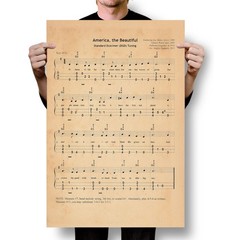 American Patriotic Music – Standard Dulcimer Tuning Graphic – POSTER 20″x30″