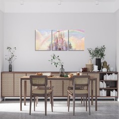 Castle Picture Wall Decor Glitter Castle Canvas Wall Art for Living Room Bedr…