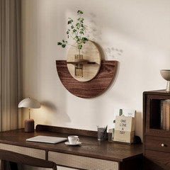 3D Textured Round Wall Art Decor with Vase – Modern Minimalist Sandstone Design