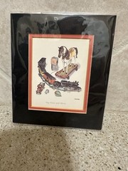 Cape Shore Toy Train and Horse Wall Decor Matted Artist Signed 6″