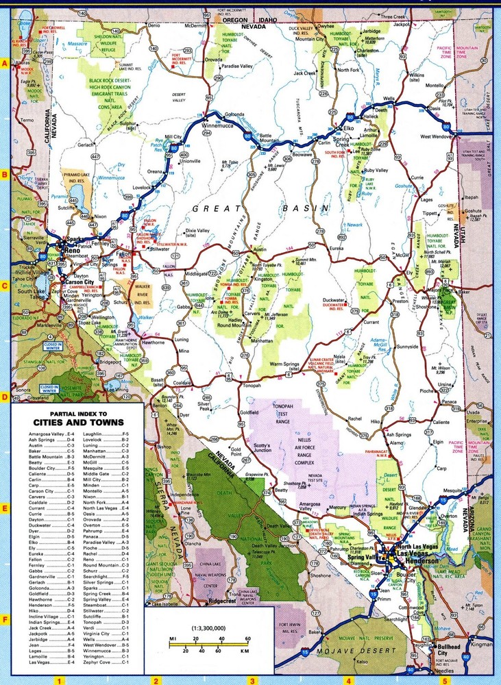 NEVADA STATE ROAD MAP Las Vegas Reno Cities Glossy Poster Picture Photo Print