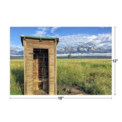 Outhouse with a View Grand Teton National Park Photo Art Print Poster 18×12