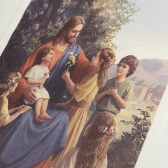 Jesus Loves The Little Children ✅ Christian Canvas Wall Art Poster Print 8×10”